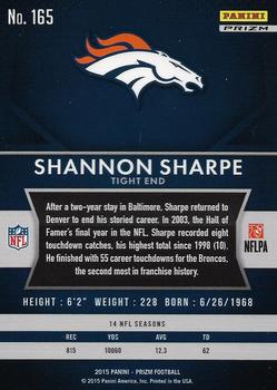 2015 Panini Prizm - Red, White, and Blue Prizm #165 Shannon Sharpe Back