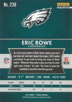 2015 Panini Prizm - Red, White, and Blue Prizm #238 Eric Rowe Back