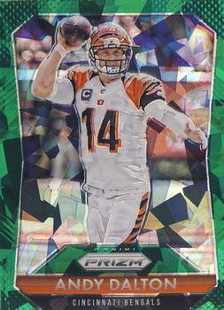 2015 Panini Prizm - Green Crystals Prizm (Cracked Ice) #14 Andy Dalton Front