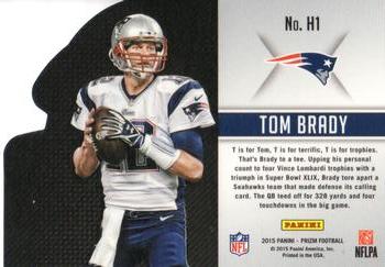 2015 Panini Prizm - Helmets #H1 Tom Brady Back