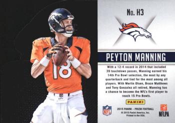 2015 Panini Prizm - Helmets #H3 Peyton Manning Back