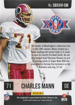 2015 Panini Prizm - Super Bowl Signatures #SBXXVI-CM Charles Mann Back