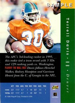 1996 Playoff Absolute - Samples #NNO Terrell Davis Back