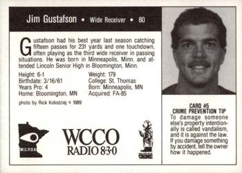 1989 Minnesota Vikings Police #5 Jim Gustafson Back