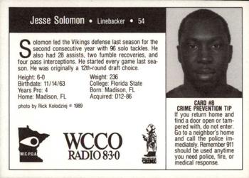 1989 Minnesota Vikings Police #8 Jesse Solomon Back