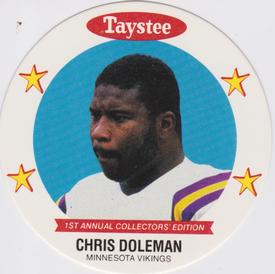 1989 Taystee Minnesota Vikings Discs #1 Chris Doleman Front