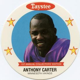 1989 Taystee Minnesota Vikings Discs #3 Anthony Carter Front