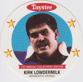 1989 Taystee Minnesota Vikings Discs #7 Kirk Lowdermilk Front