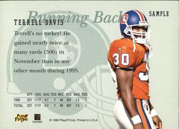1996 Playoff Prime - Samples #NNO Terrell Davis Back