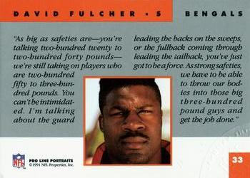 1991 Pro Line Portraits - National Convention #33 David Fulcher Back