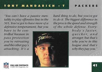 1991 Pro Line Portraits - National Convention #41 Tony Mandarich Back