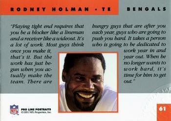 1991 Pro Line Portraits - National Convention #61 Rodney Holman Back