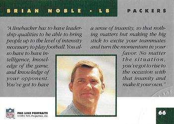 1991 Pro Line Portraits - National Convention #66 Brian Noble Back