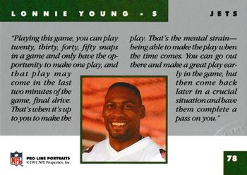 1991 Pro Line Portraits - National Convention #78 Lonnie Young Back