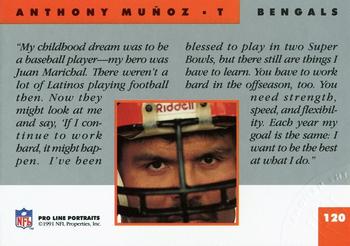 1991 Pro Line Portraits - National Convention #120 Anthony Munoz Back