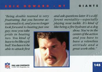 1991 Pro Line Portraits - National Convention #145 Erik Howard Back