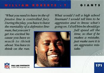 1991 Pro Line Portraits - National Convention #171 William Roberts Back