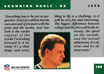 1991 Pro Line Portraits - National Convention #188 Browning Nagle Back