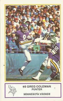 1983 Minnesota Vikings Police #10 Greg Coleman Front