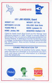 1983 Minnesota Vikings Police #12 Jim Hough Back