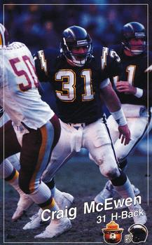 1990 San Diego Chargers Smokey #NNO Craig McEwen Front