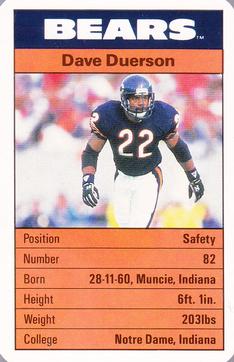 1987 Ace Fact Pack Chicago Bears #6 Dave Duerson Front