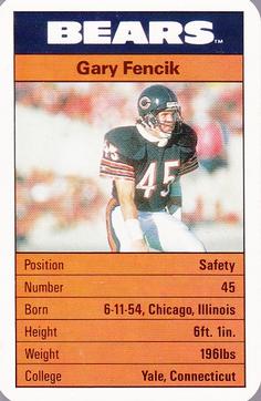 1987 Ace Fact Pack Chicago Bears #7 Gary Fencik Front