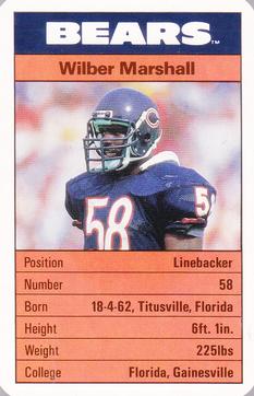 1987 Ace Fact Pack Chicago Bears #11 Wilber Marshall Front