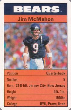 1987 Ace Fact Pack Chicago Bears #12 Jim McMahon Front