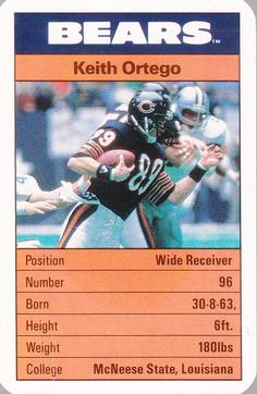 1987 Ace Fact Pack Chicago Bears #15 Keith Ortego Front