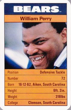 1987 Ace Fact Pack Chicago Bears #17 William Perry Front