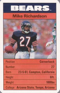 1987 Ace Fact Pack Chicago Bears #18 Mike Richardson Front