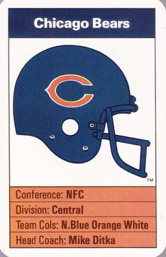 1987 Ace Fact Pack Chicago Bears #24 Bears Information Front