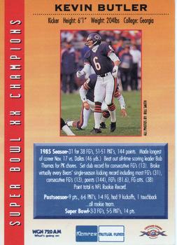1995 Kemper Chicago Bears Super Bowl XX 10th Anniversary #NNO Kevin Butler Back