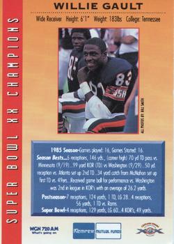 1995 Kemper Chicago Bears Super Bowl XX 10th Anniversary #NNO Willie Gault Back