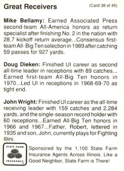 1990 State Farm Insurance Illinois Fighting Illini Centennial #38 Mike Bellamy / Doug Dieken / John Wright Back