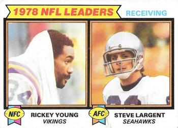 1979 Topps - Cream Colored Back #2 1978 Receiving Leaders (Rickey Young / Steve Largent) Front