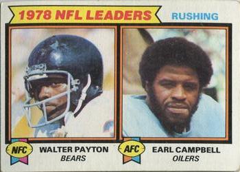 1979 Topps - Cream Colored Back #3 1978 Rushing Leaders (Walter Payton / Earl Campbell) Front