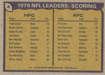 1979 Topps - Cream Colored Back #4 1978 Scoring Leaders (Frank Corral / Pat Leahy) Back