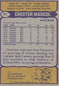 1979 Topps - Cream Colored Back #11 Chester Marcol Back