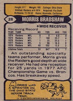 1979 Topps - Cream Colored Back #28 Morris Bradshaw Back