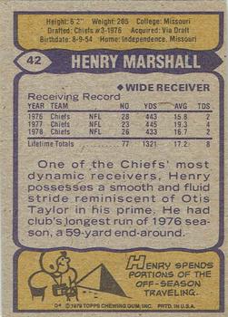 1979 Topps - Cream Colored Back #42 Henry Marshall Back