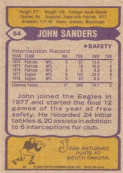 1979 Topps - Cream Colored Back #54 John Sanders Back