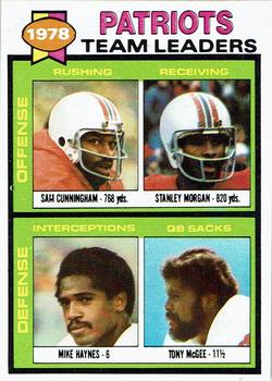 1979 Topps - Cream Colored Back #76 Sam Cunningham / Stanley Morgan / Mike Haynes / Tony McGee Front