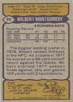 1979 Topps - Cream Colored Back #85 Wilbert Montgomery Back