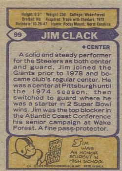 1979 Topps - Cream Colored Back #99 Jim Clack Back