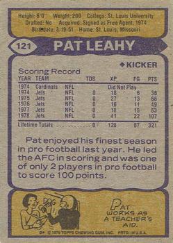 1979 Topps - Cream Colored Back #121 Pat Leahy Back