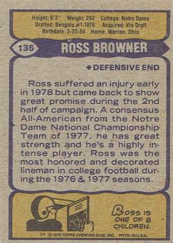 1979 Topps - Cream Colored Back #135 Ross Browner Back