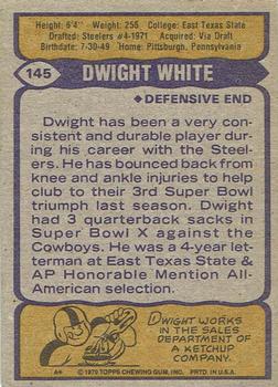 1979 Topps - Cream Colored Back #145 Dwight White Back