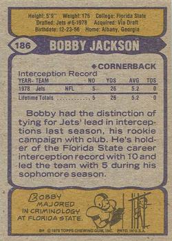 1979 Topps - Cream Colored Back #186 Bobby Jackson Back